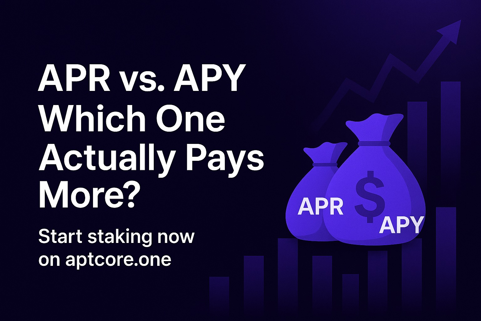 Illustration comparing APR and APY concepts in Aptos staking on the aptcore.one platform