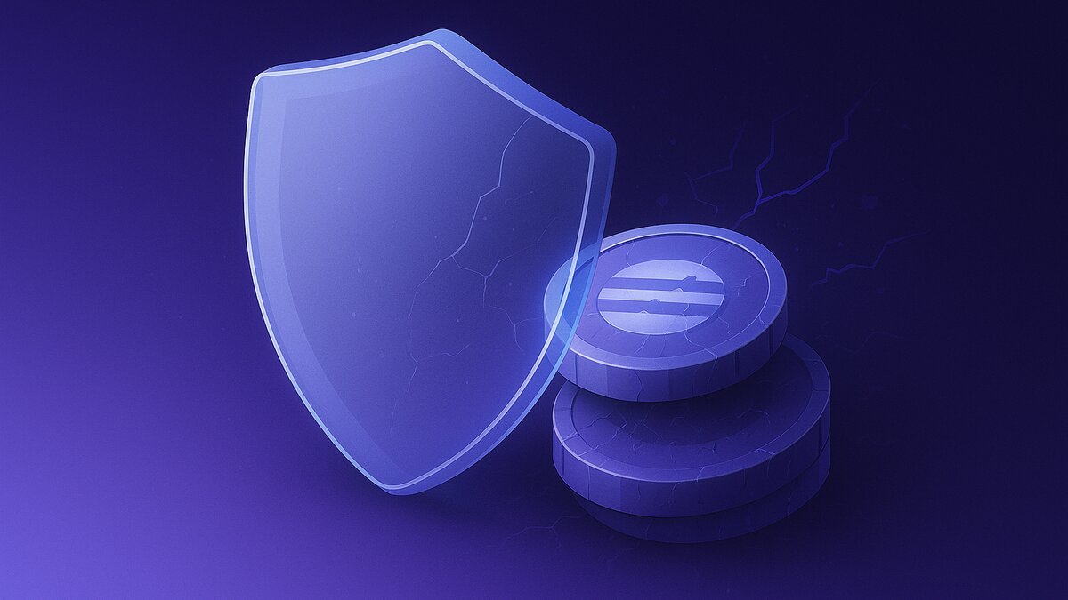 Shield protecting Aptos coins, symbolizing risk mitigation in APT staking